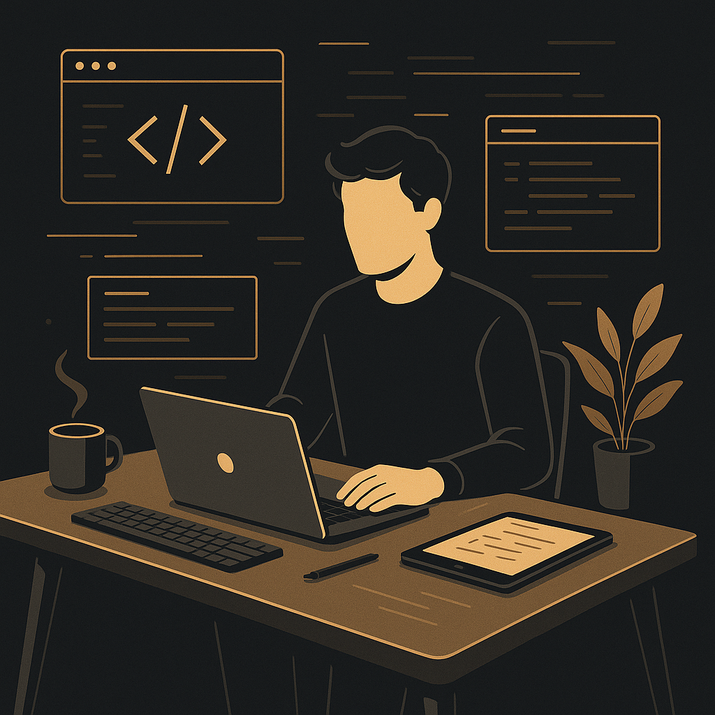 Alessandro Celona, sviluppatore Laravel – ritratto illustrato